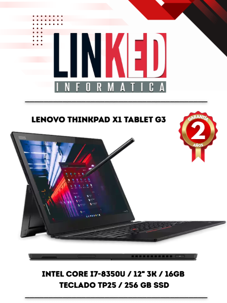 Lenovo Thinkpad X1 Tablet 3.ªGen Táctil